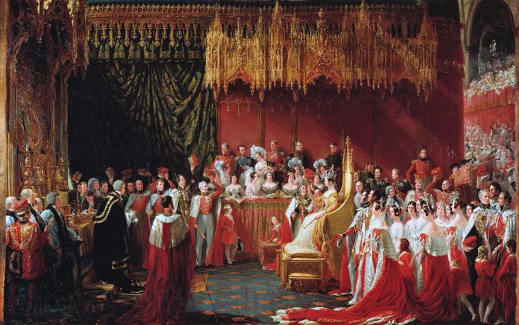George Hayter The Coronation of Queen Victoria (mk25) Norge oil painting art